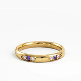 Tiny Amethyst Wedding Band