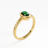 Emerald Engagement Ring, solid gold ring, view 4 | DiaFifth