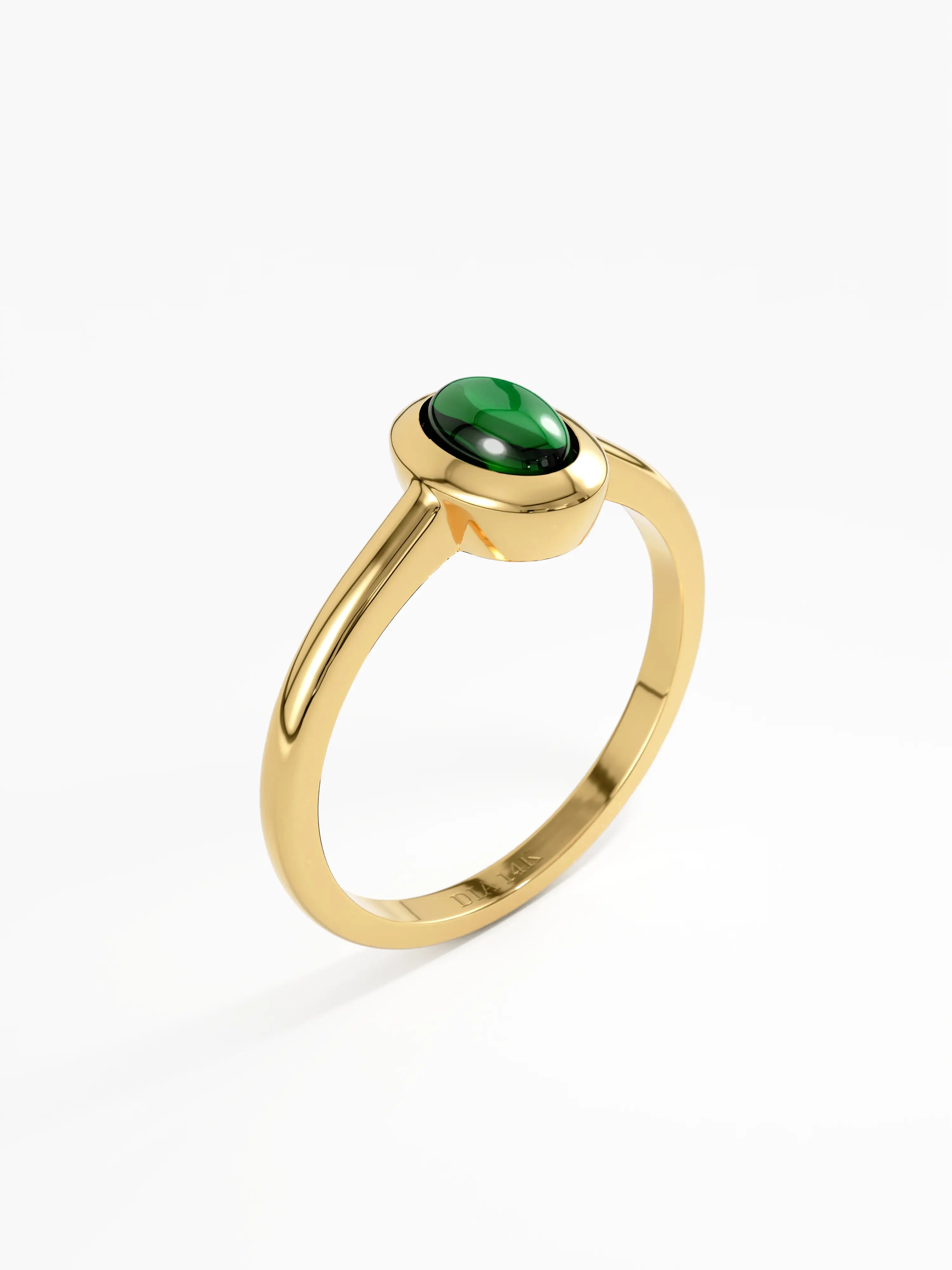 Emerald Engagement Ring, solid gold ring, view 4 | DiaFifth