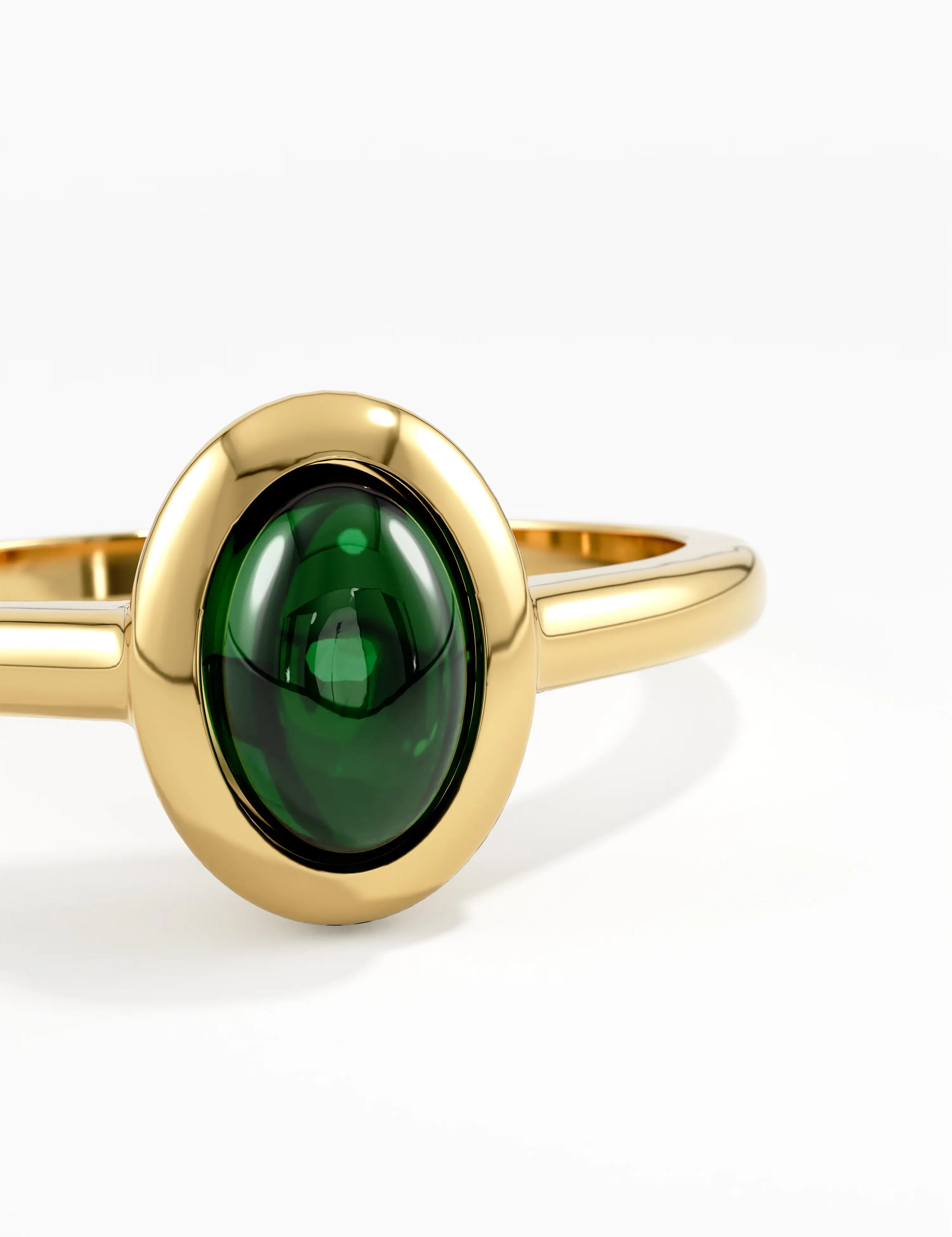 Emerald Engagement Ring, solid gold ring, view 2 | DiaFifth