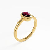 Garnet Engagement Ring, solid gold ring, view 5 | DiaFifth