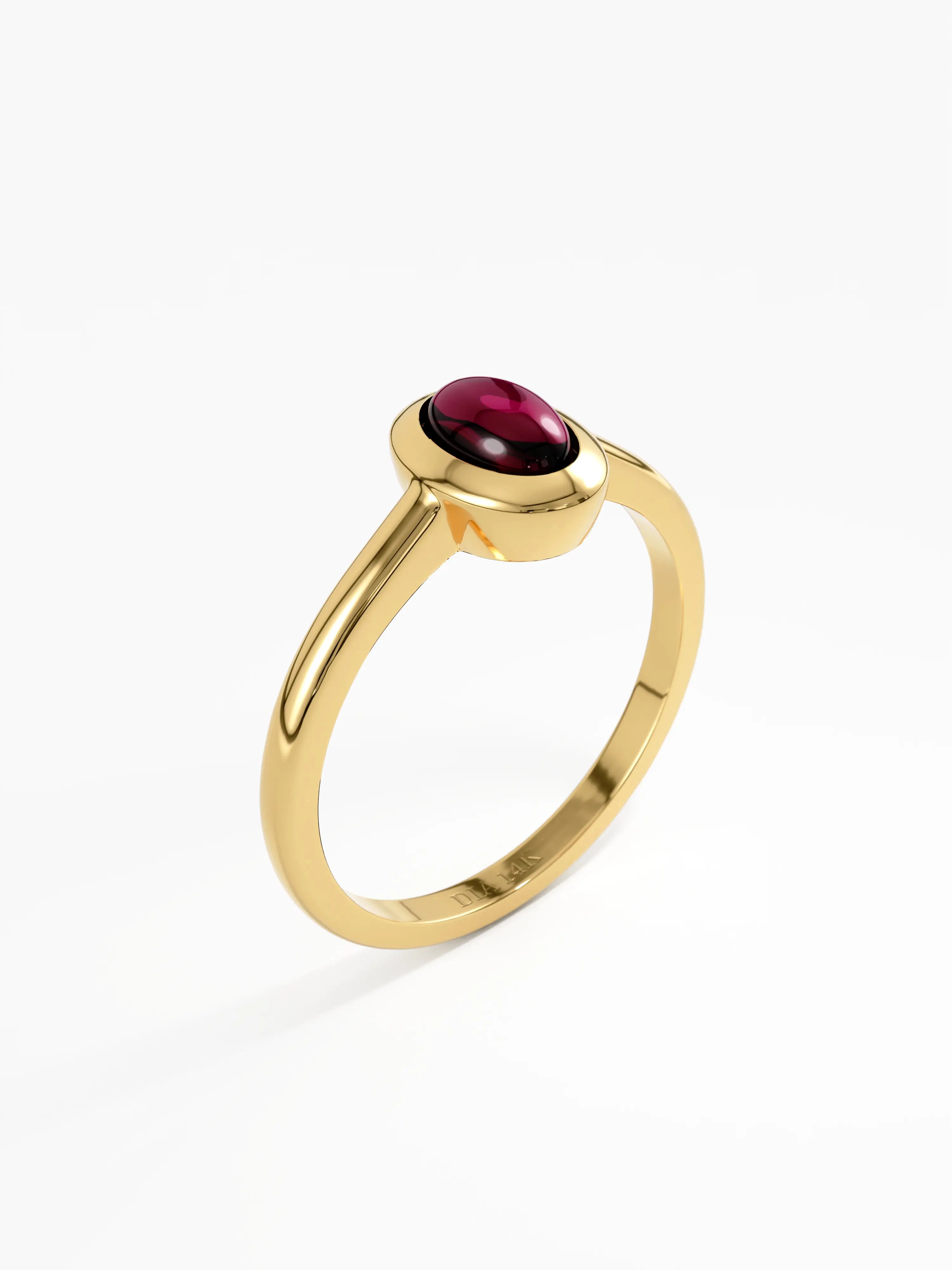 Garnet Engagement Ring, solid gold ring, view 5 | DiaFifth