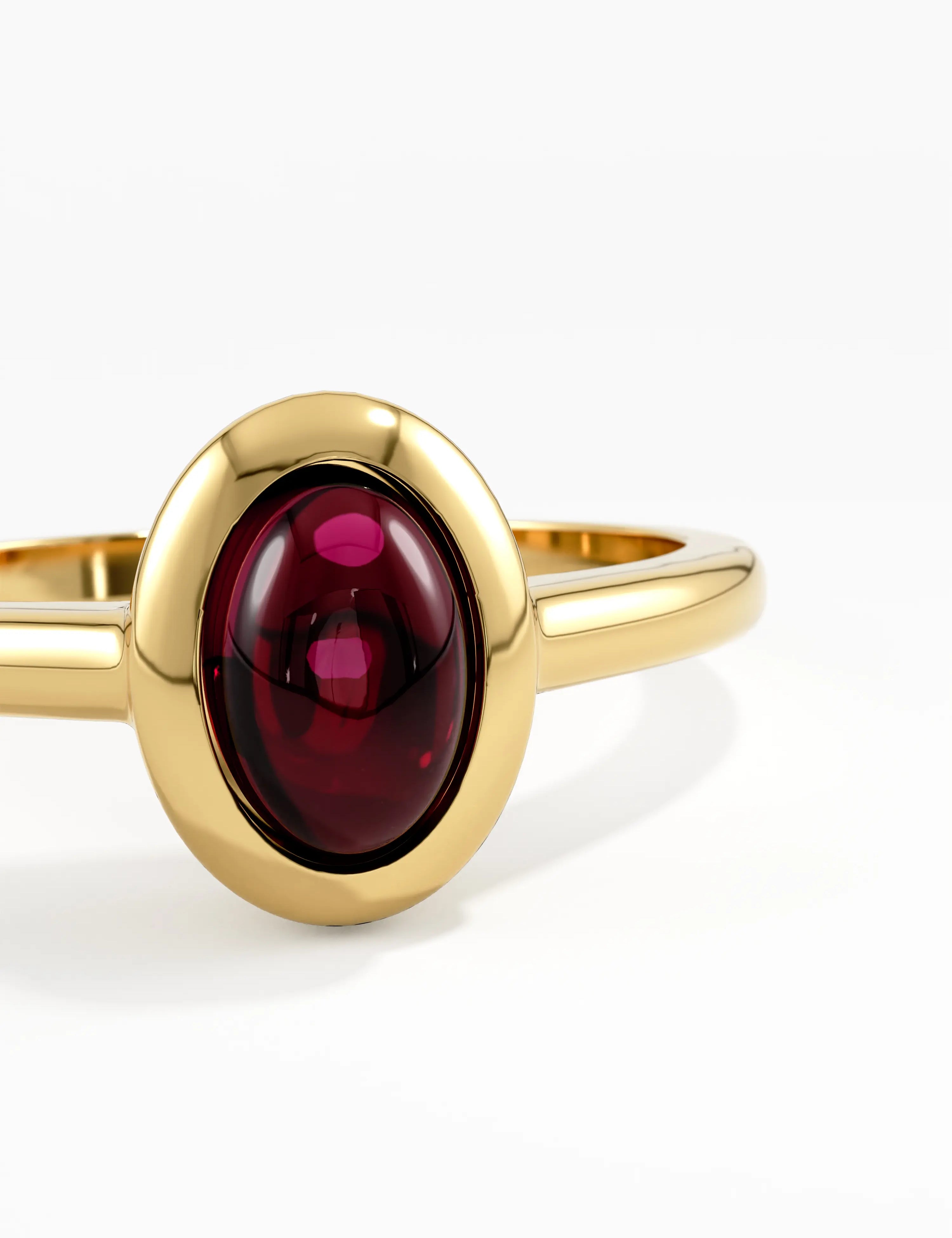 Garnet Engagement Ring, solid gold ring, view 2 | DiaFifth
