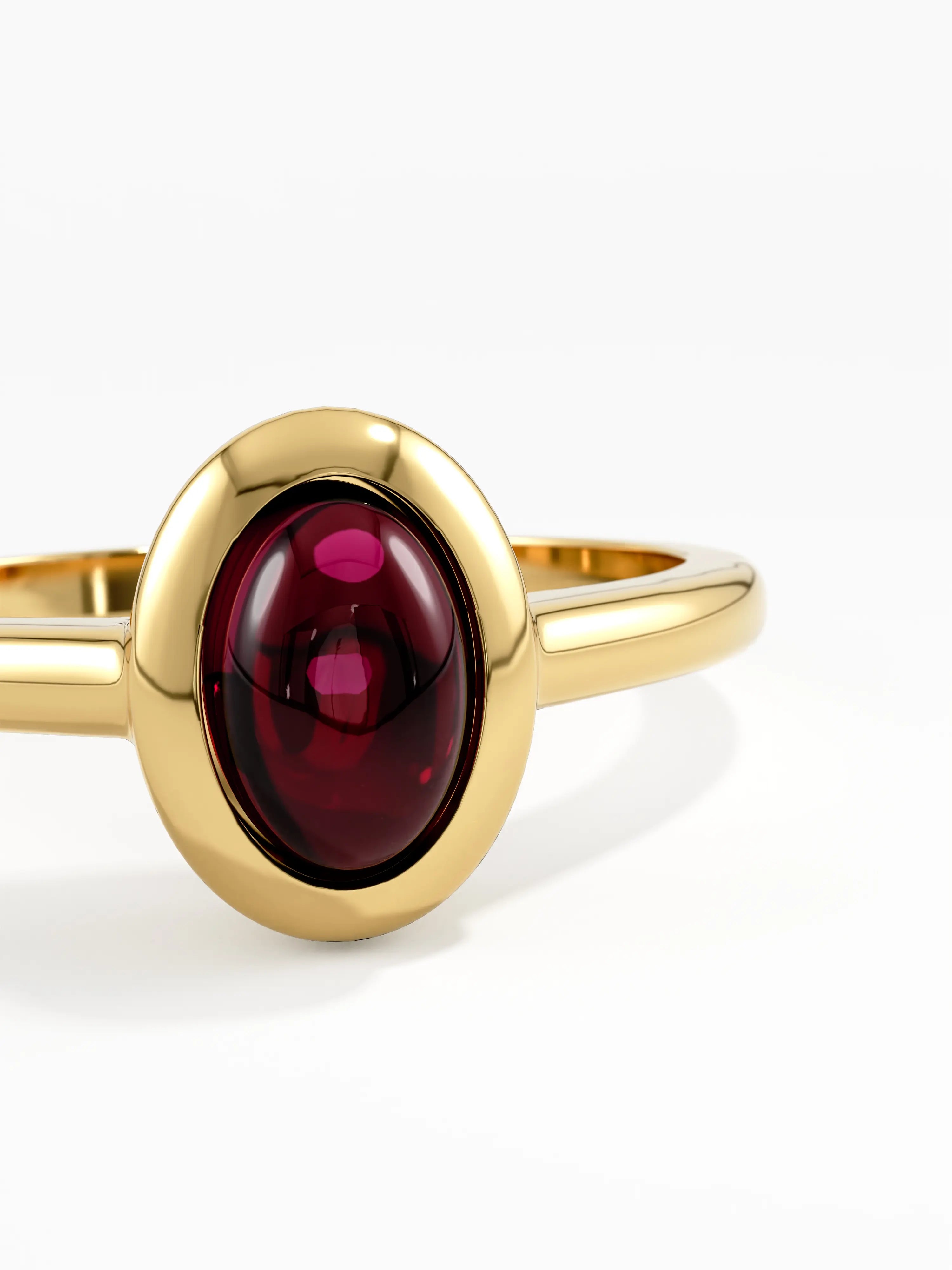 Garnet Engagement Ring, solid gold ring, view 2 | DiaFifth