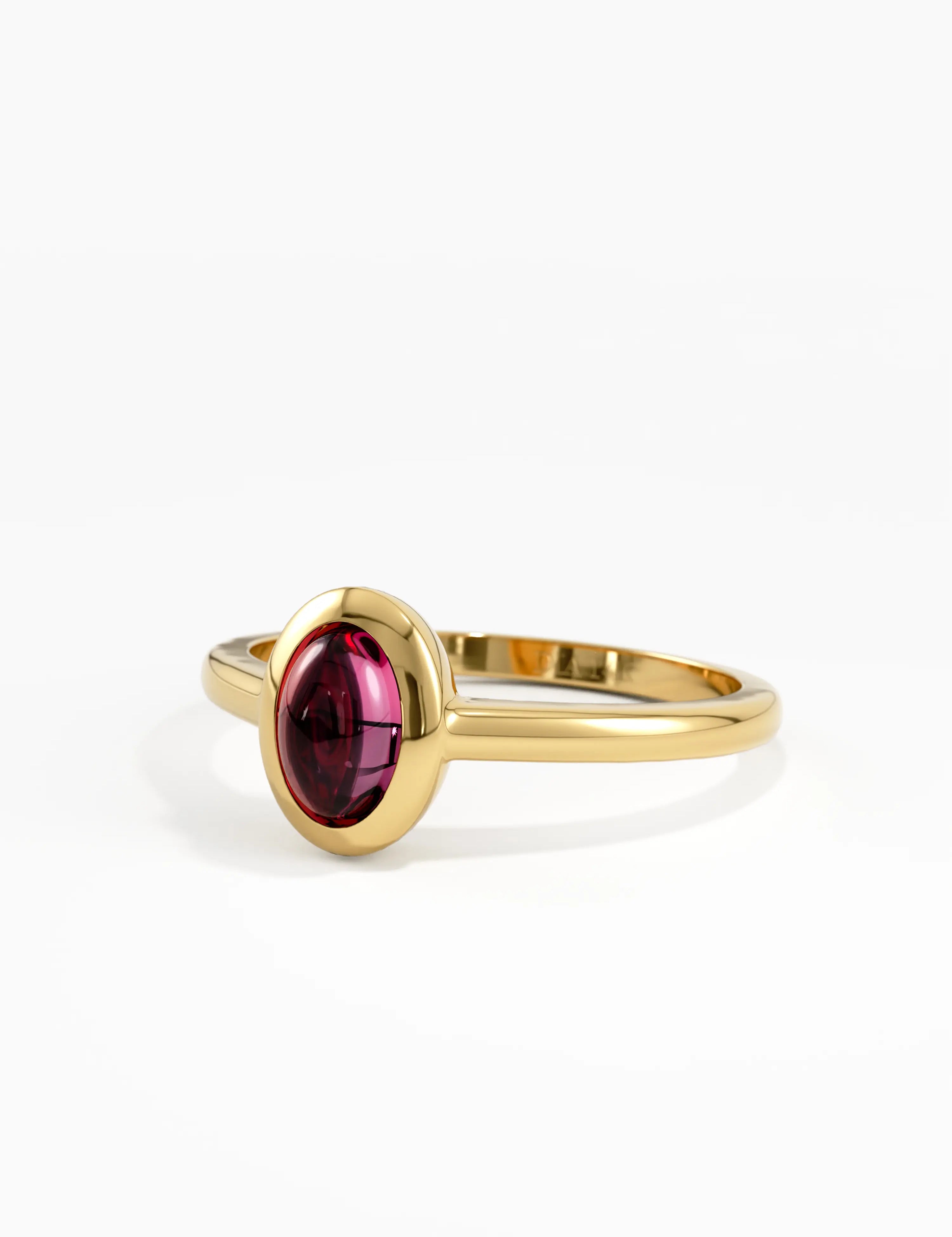 Garnet Engagement Ring, solid gold ring, view 8 | DiaFifth