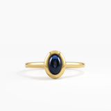 Bezel Sapphire Engagement Ring, solid gold ring | DiaFifth