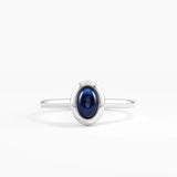 Bezel Sapphire Engagement Ring, solid gold ring, view 2 | DiaFifth