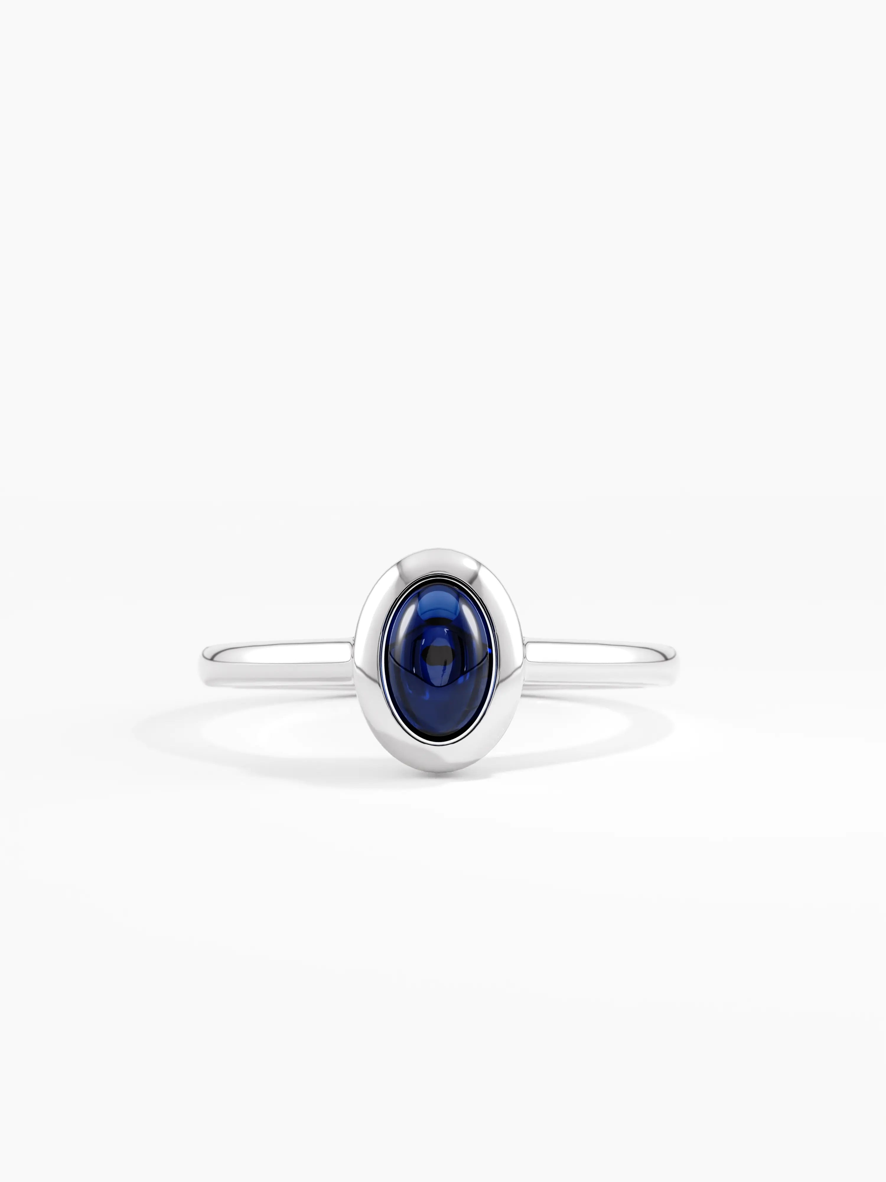 Bezel Sapphire Engagement Ring, solid gold ring, view 2 | DiaFifth