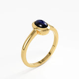 Bezel Sapphire Engagement Ring, solid gold ring, view 5 | DiaFifth