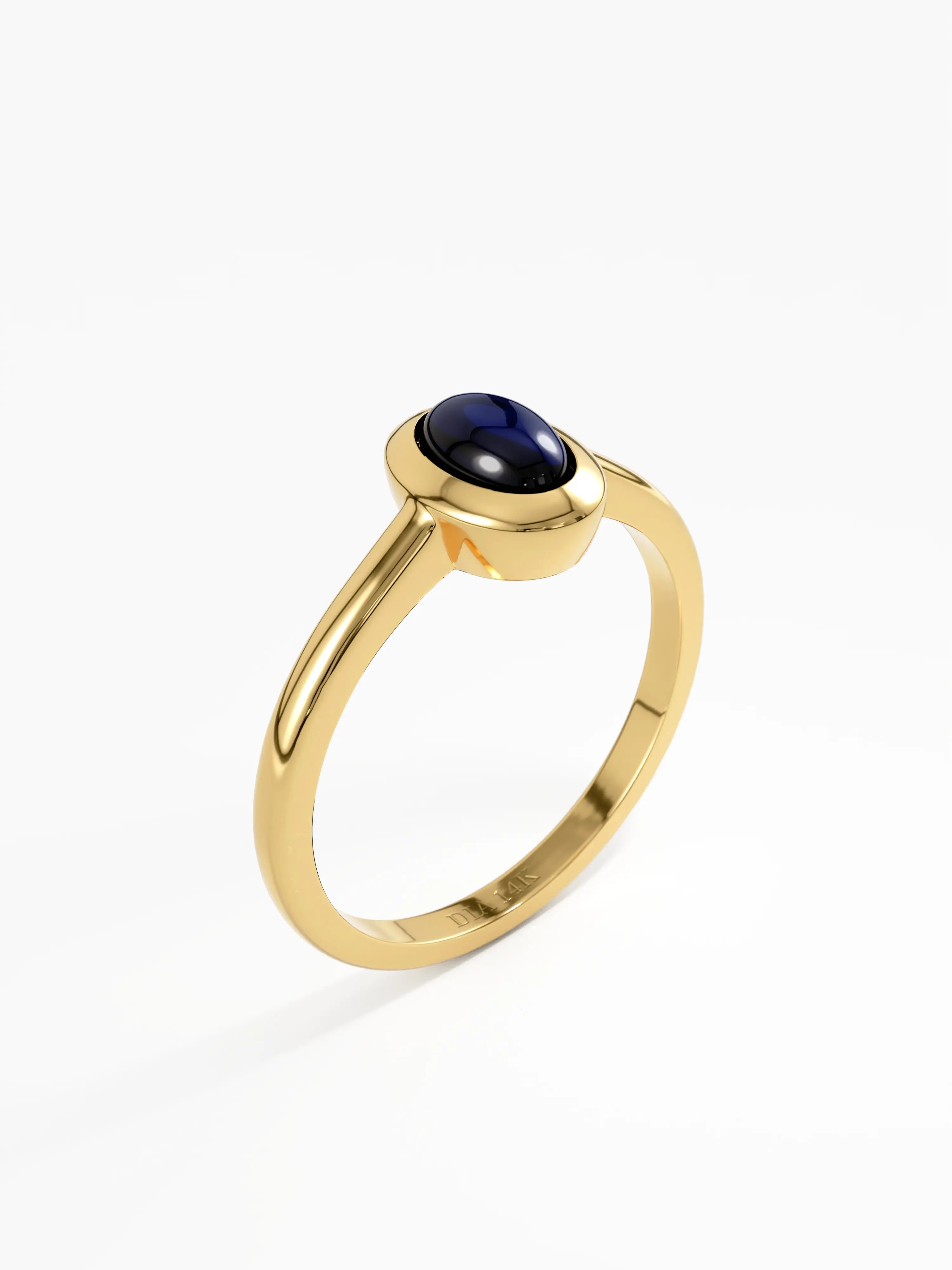 Bezel Sapphire Engagement Ring, solid gold ring, view 5 | DiaFifth