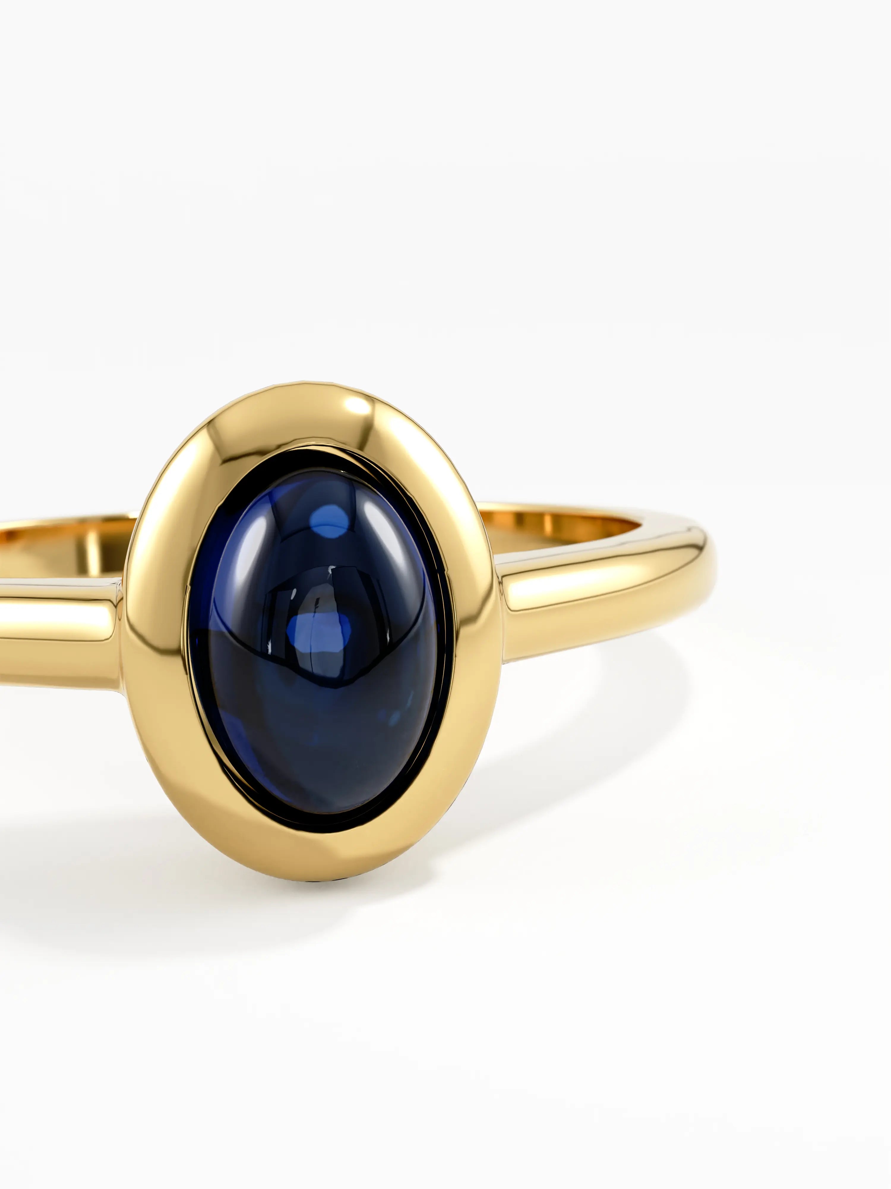 Bezel Sapphire Engagement Ring, solid gold ring, view 7 | DiaFifth