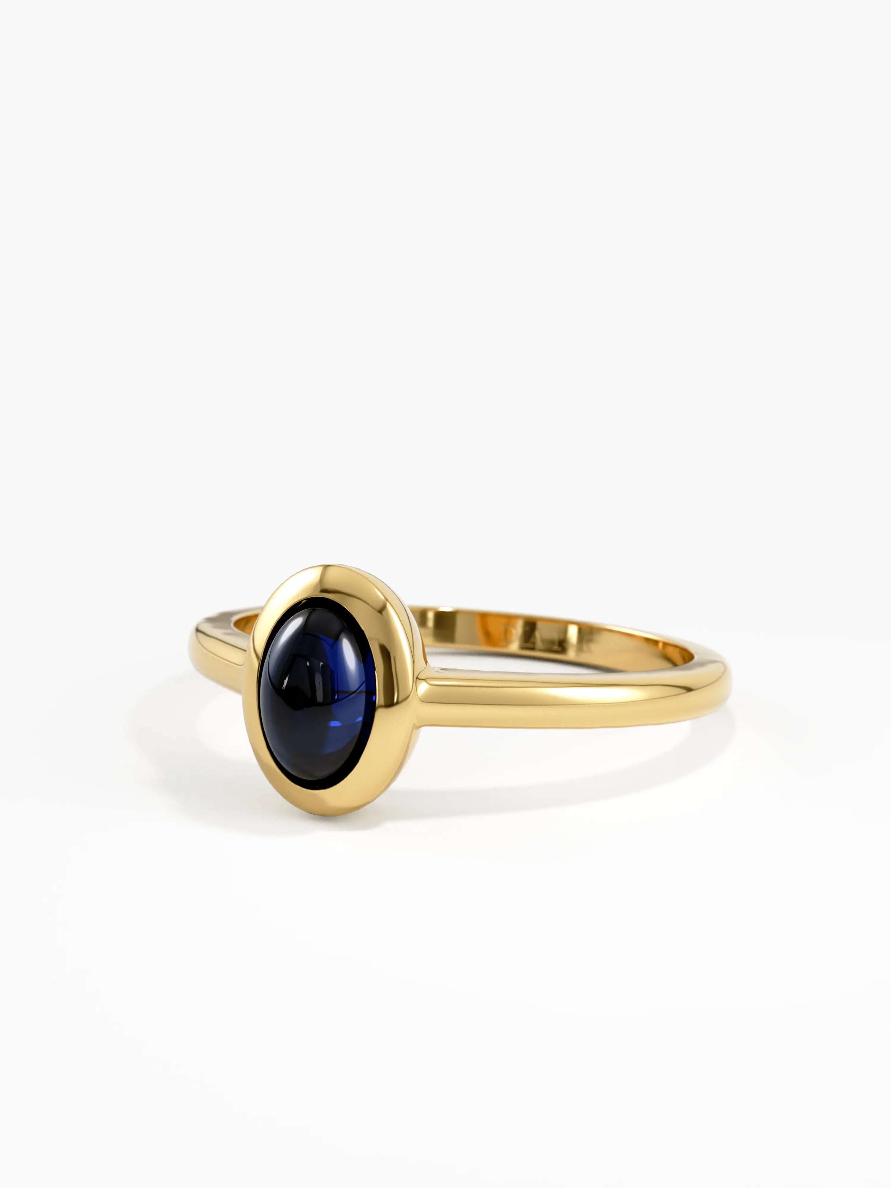 Bezel Sapphire Engagement Ring, solid gold ring, view 8 | DiaFifth