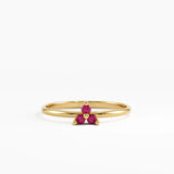 Ruby Trefoil Stacking Ring, solid gold ring | DiaFifth
