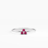 Ruby Trefoil Stacking Ring, solid gold ring, view 7 | DiaFifth