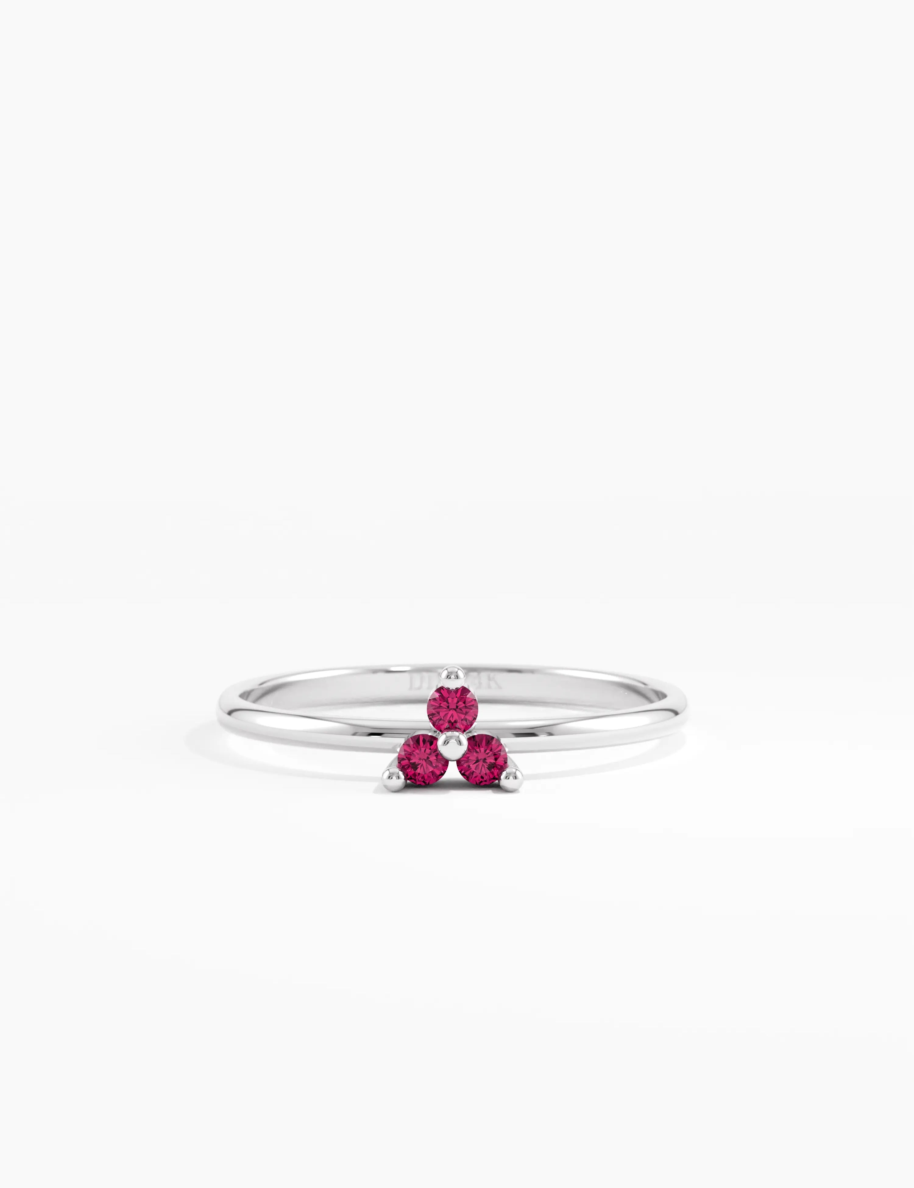 Ruby Trefoil Stacking Ring, solid gold ring, view 7 | DiaFifth