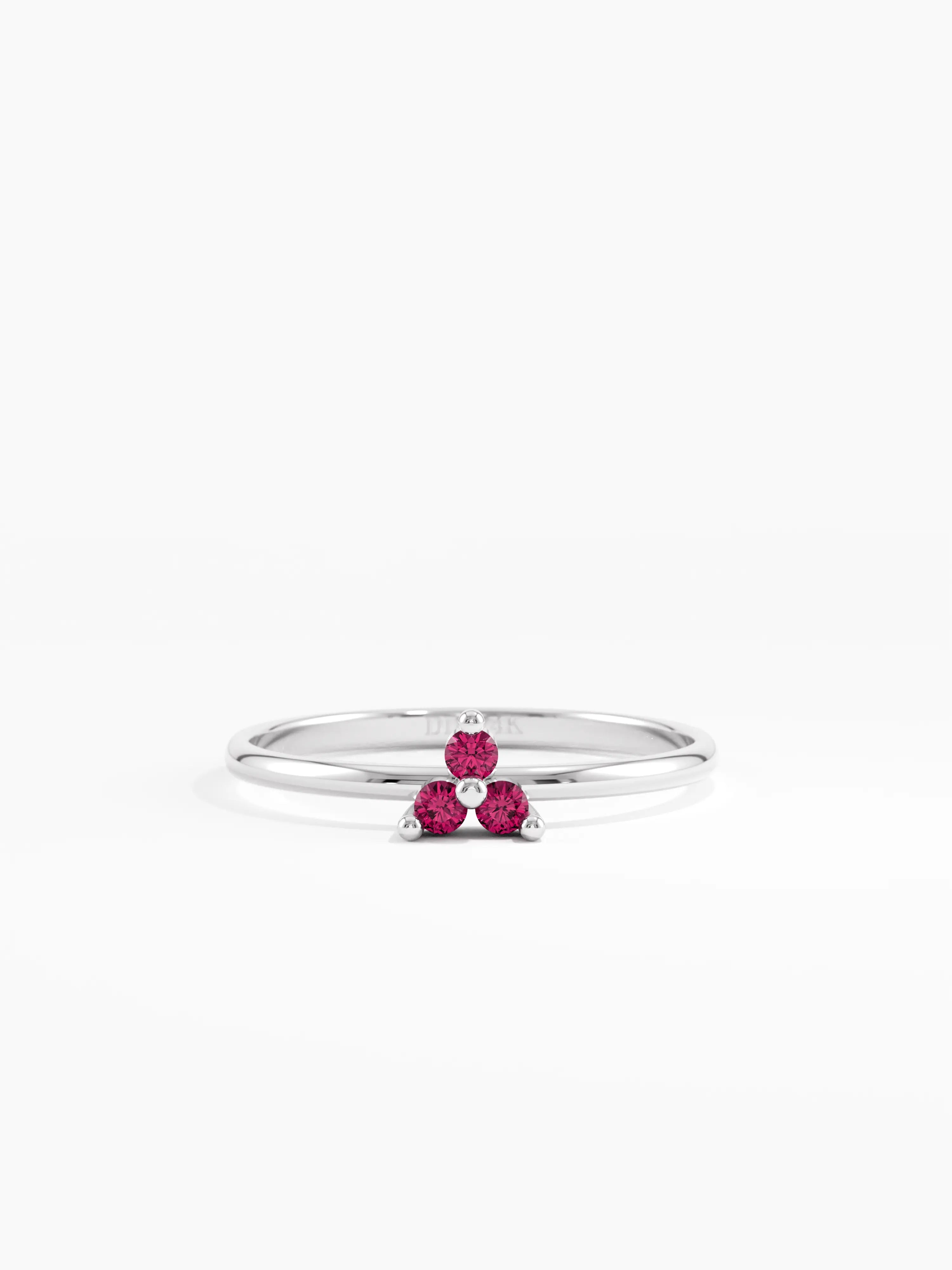 Ruby Trefoil Stacking Ring, solid gold ring, view 7 | DiaFifth