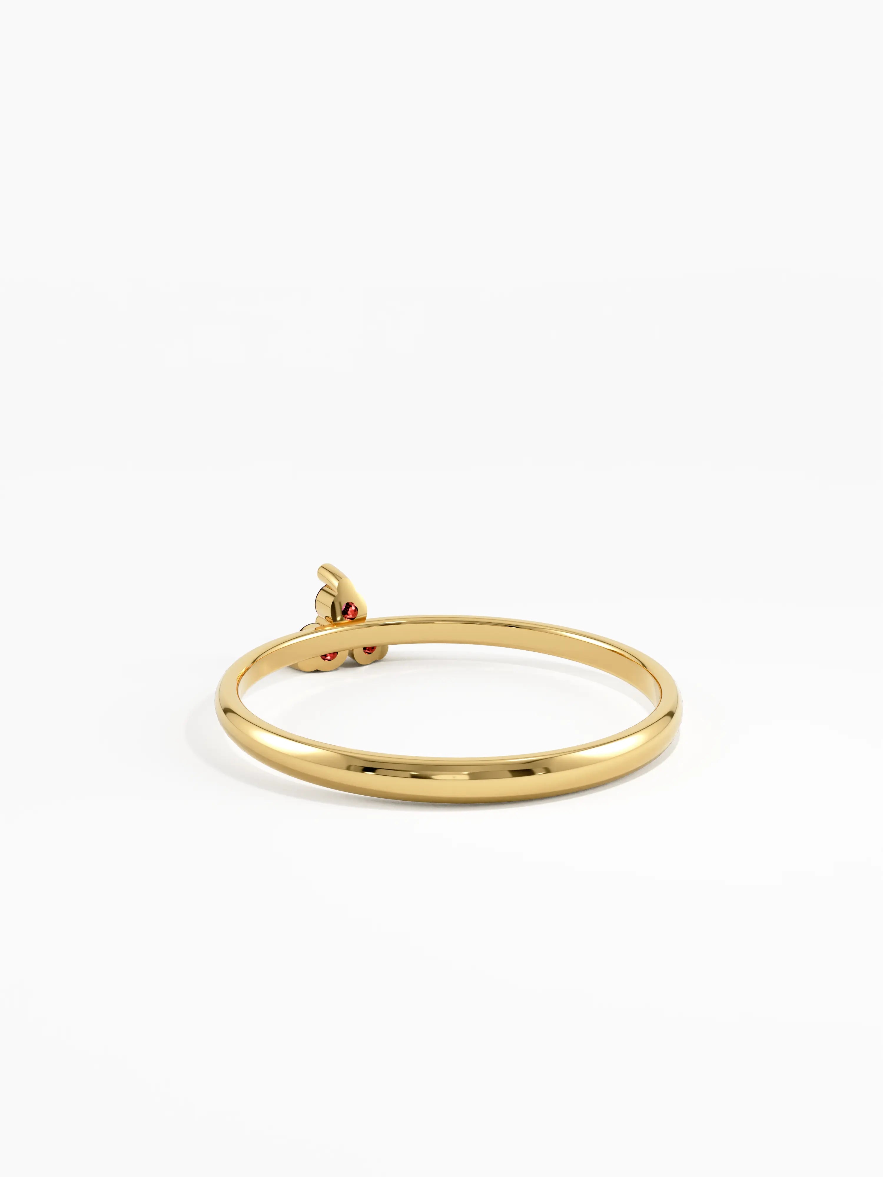 Ruby Trefoil Stacking Ring, solid gold ring, view 4 | DiaFifth