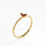 Ruby Trefoil Stacking Ring, solid gold ring, view 5 | DiaFifth