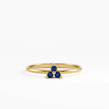 Sapphire Trefoil Stacking Ring, solid gold ring | DiaFifth