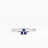 Sapphire Trefoil Stacking Ring, solid gold ring, view 7 | DiaFifth