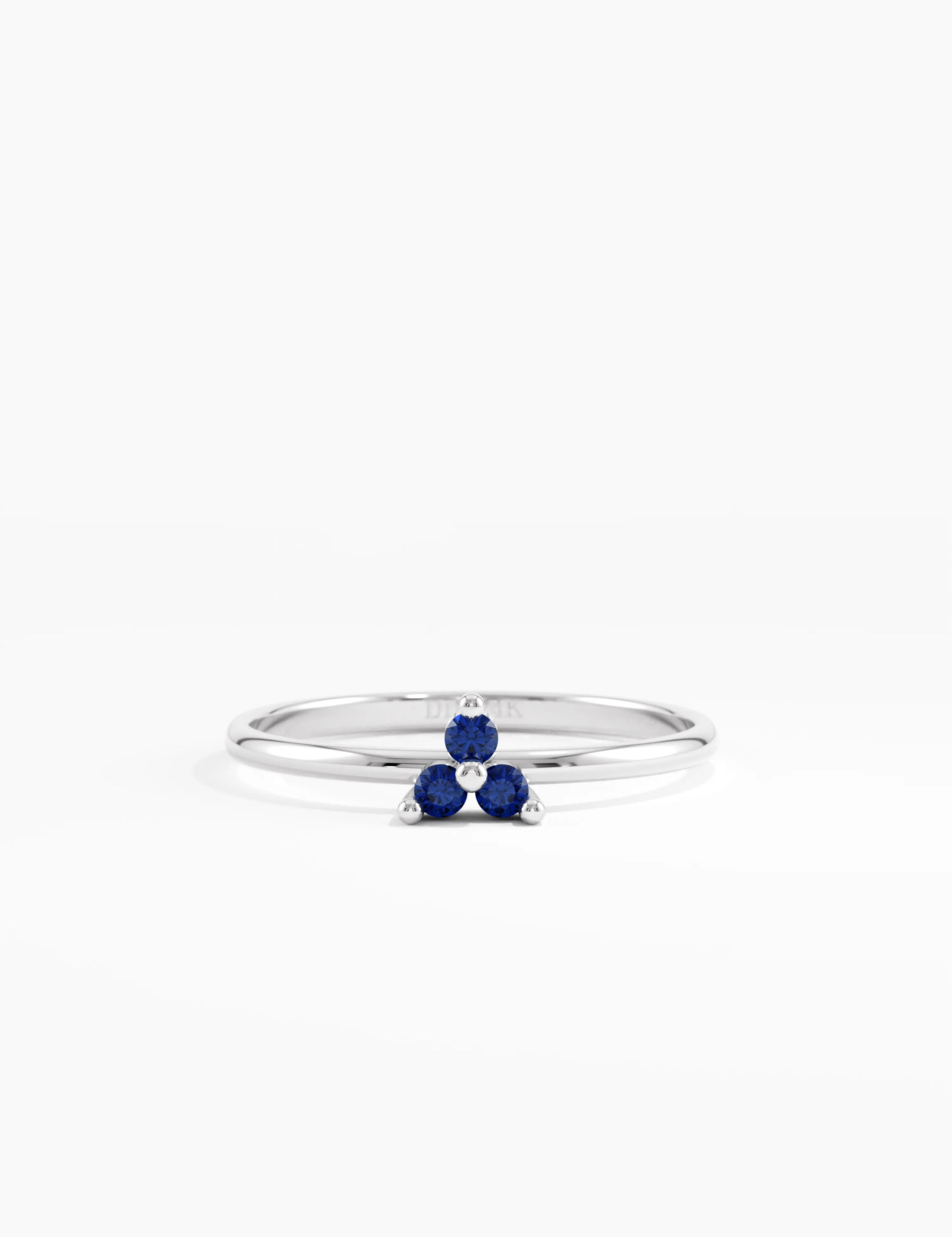 Sapphire Trefoil Stacking Ring, solid gold ring, view 7 | DiaFifth