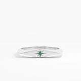 Emerald Star Signet Ring, solid gold ring, view 7 | DiaFifth