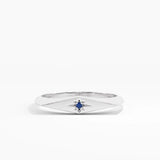 Sapphire Star Signet Ring, solid gold ring, view 7 | DiaFifth