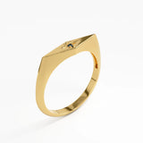 Sapphire Star Signet Ring, solid gold ring, view 5 | DiaFifth