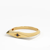 Sapphire Star Signet Ring, solid gold ring, view 8 | DiaFifth