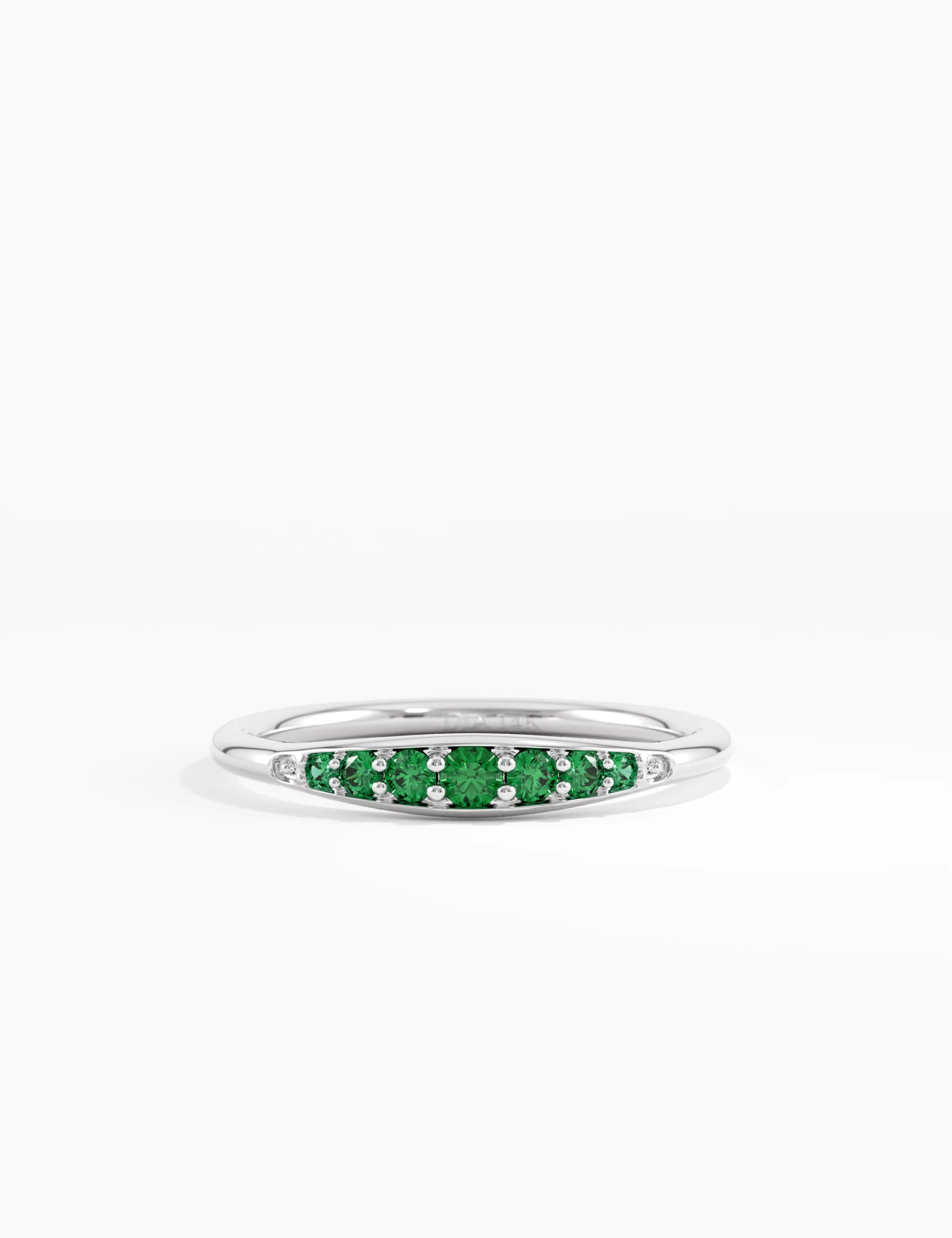 Emerald Stacking Ring, solid gold ring, view 7 | DiaFifth