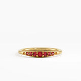 Garnet Stacking Ring, solid gold ring | DiaFifth