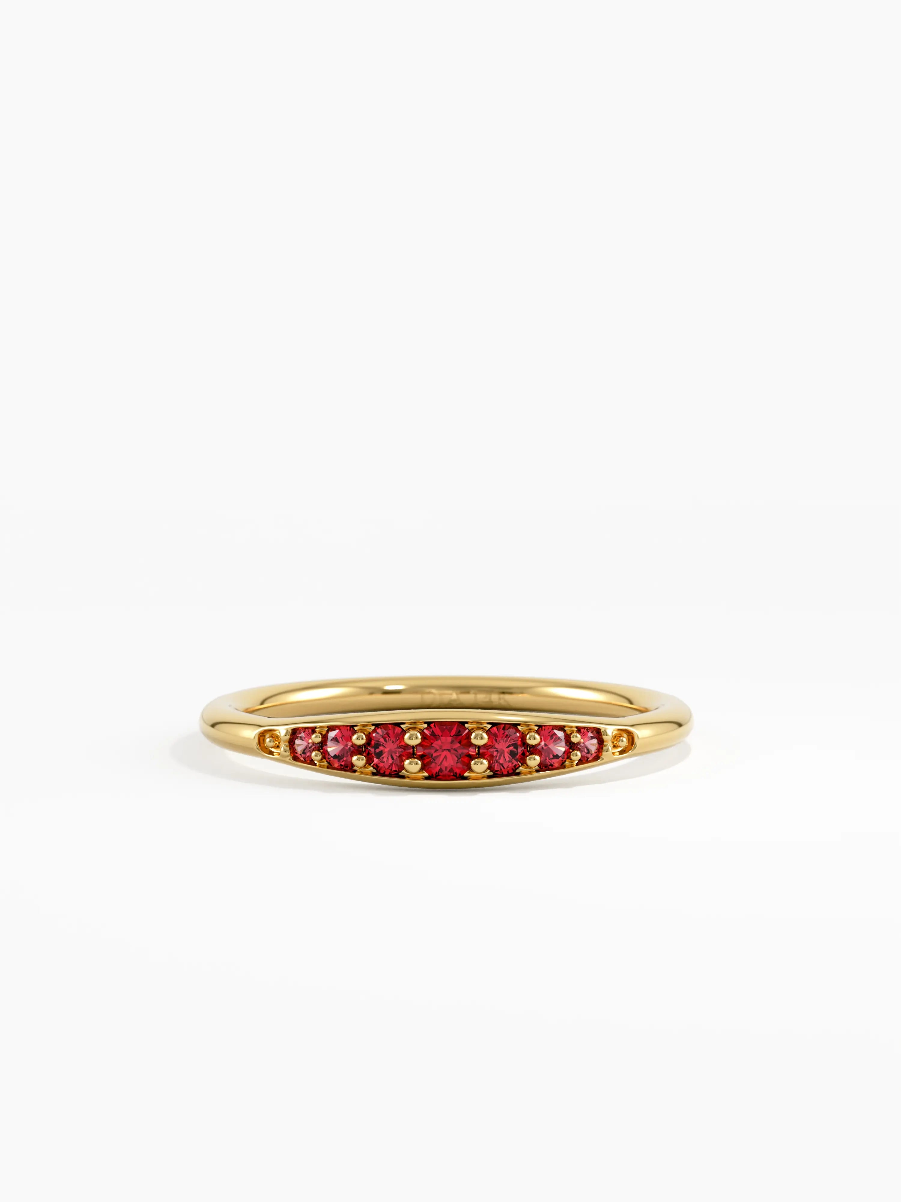 Garnet Stacking Ring, solid gold ring | DiaFifth