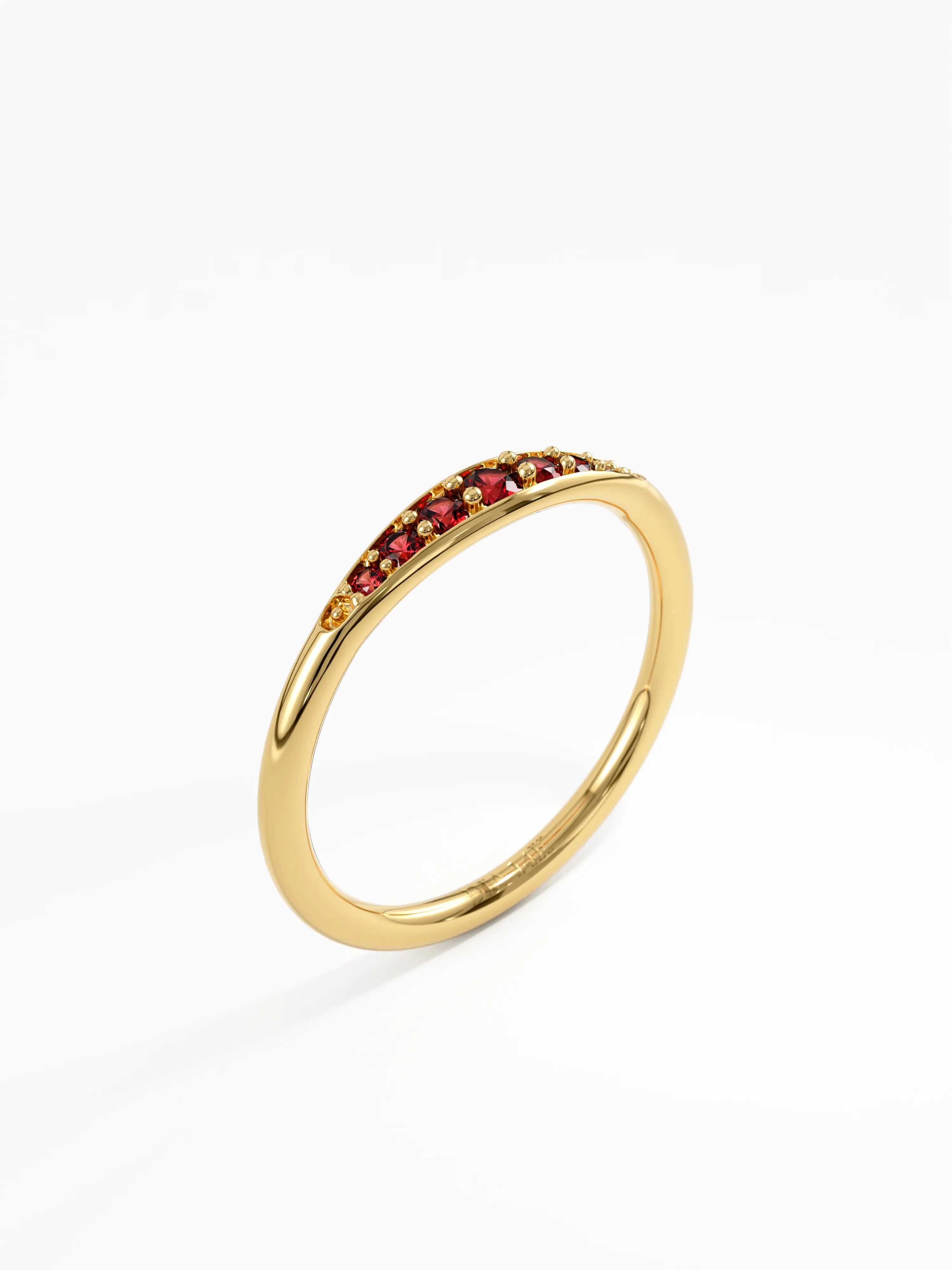 Garnet Stacking Ring, solid gold ring, view 5 | DiaFifth