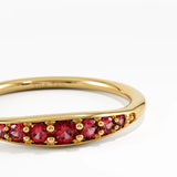 Garnet Stacking Ring, solid gold ring, view 2 | DiaFifth