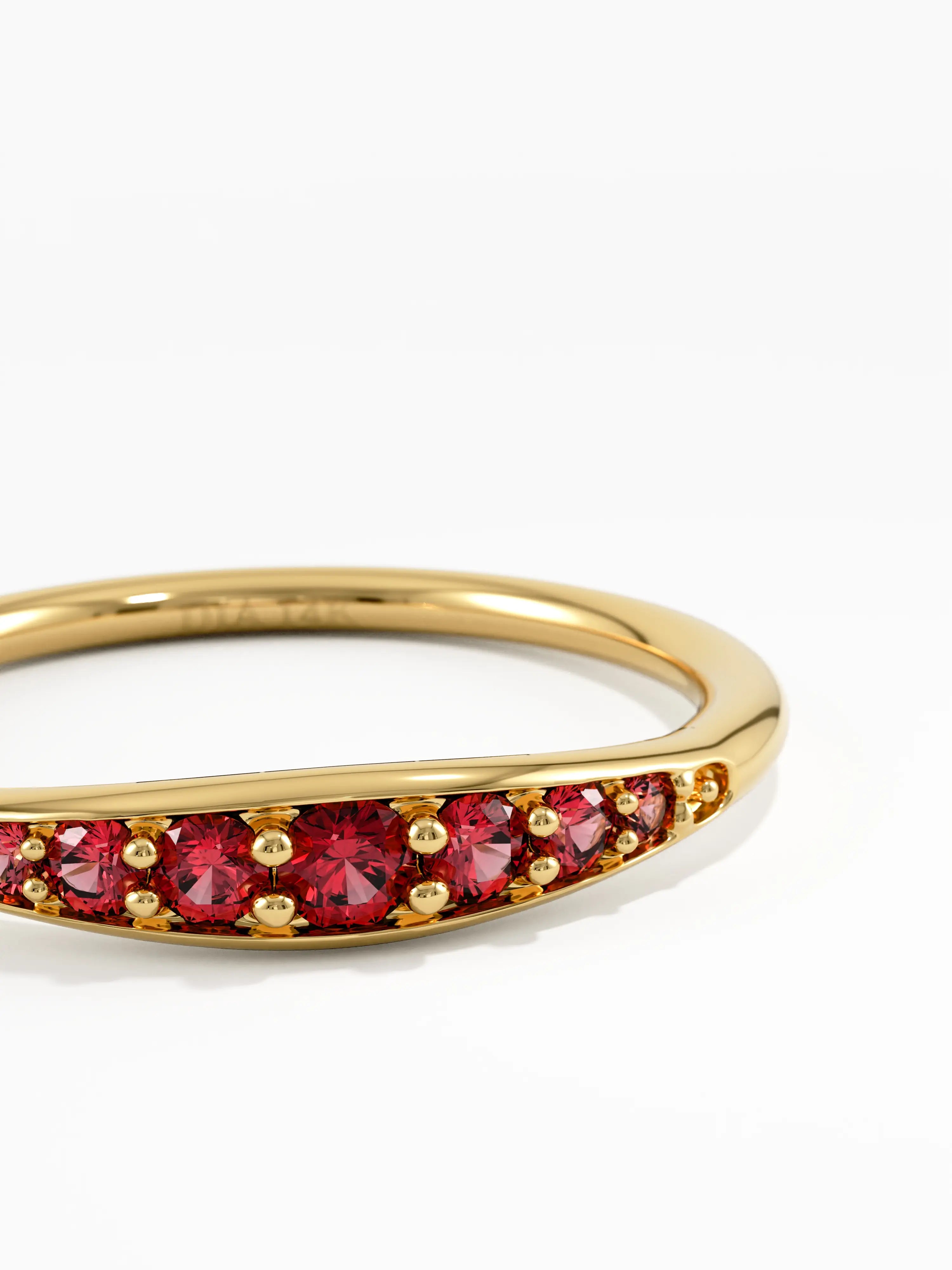Garnet Stacking Ring, solid gold ring, view 2 | DiaFifth