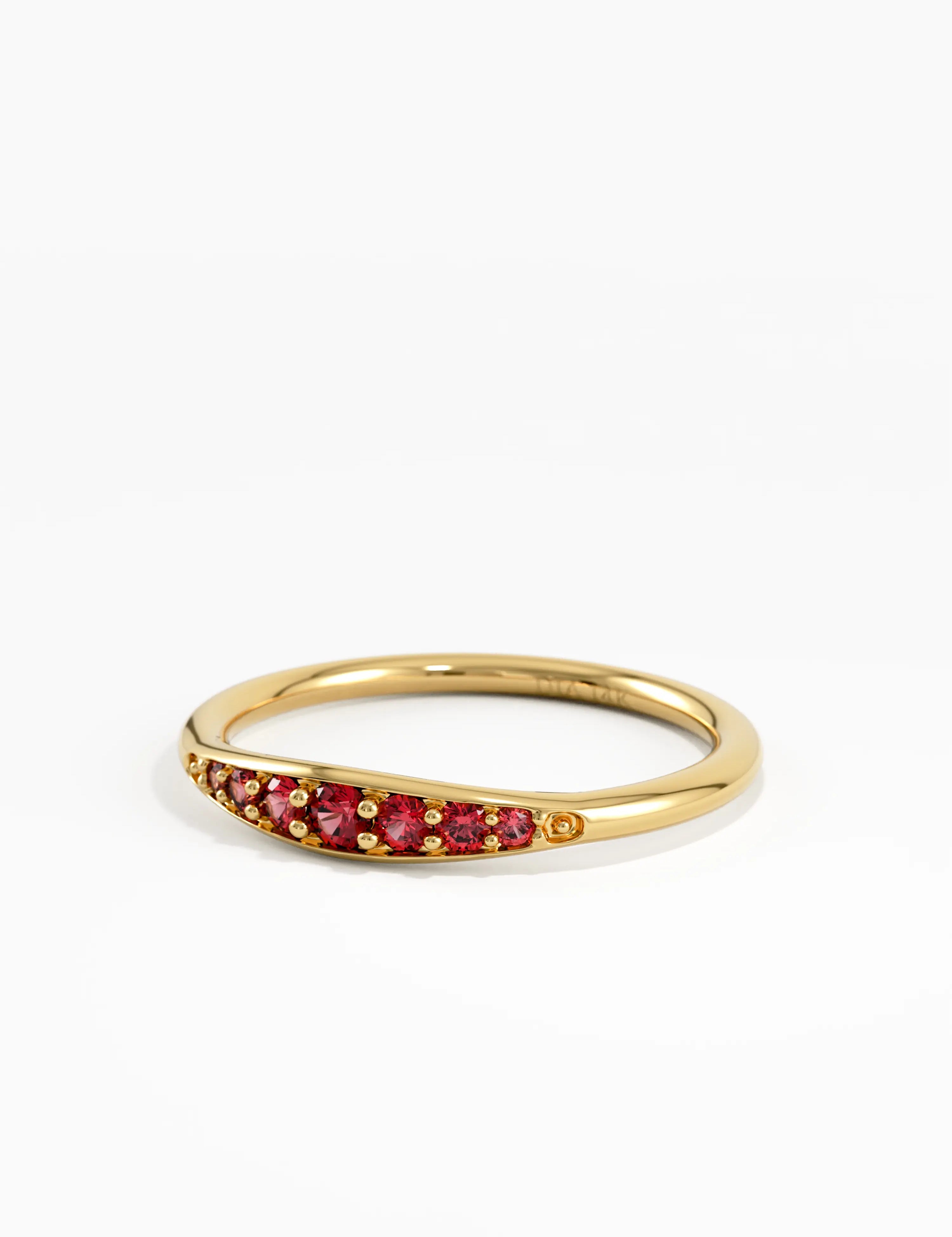 Garnet Stacking Ring, solid gold ring, view 8 | DiaFifth