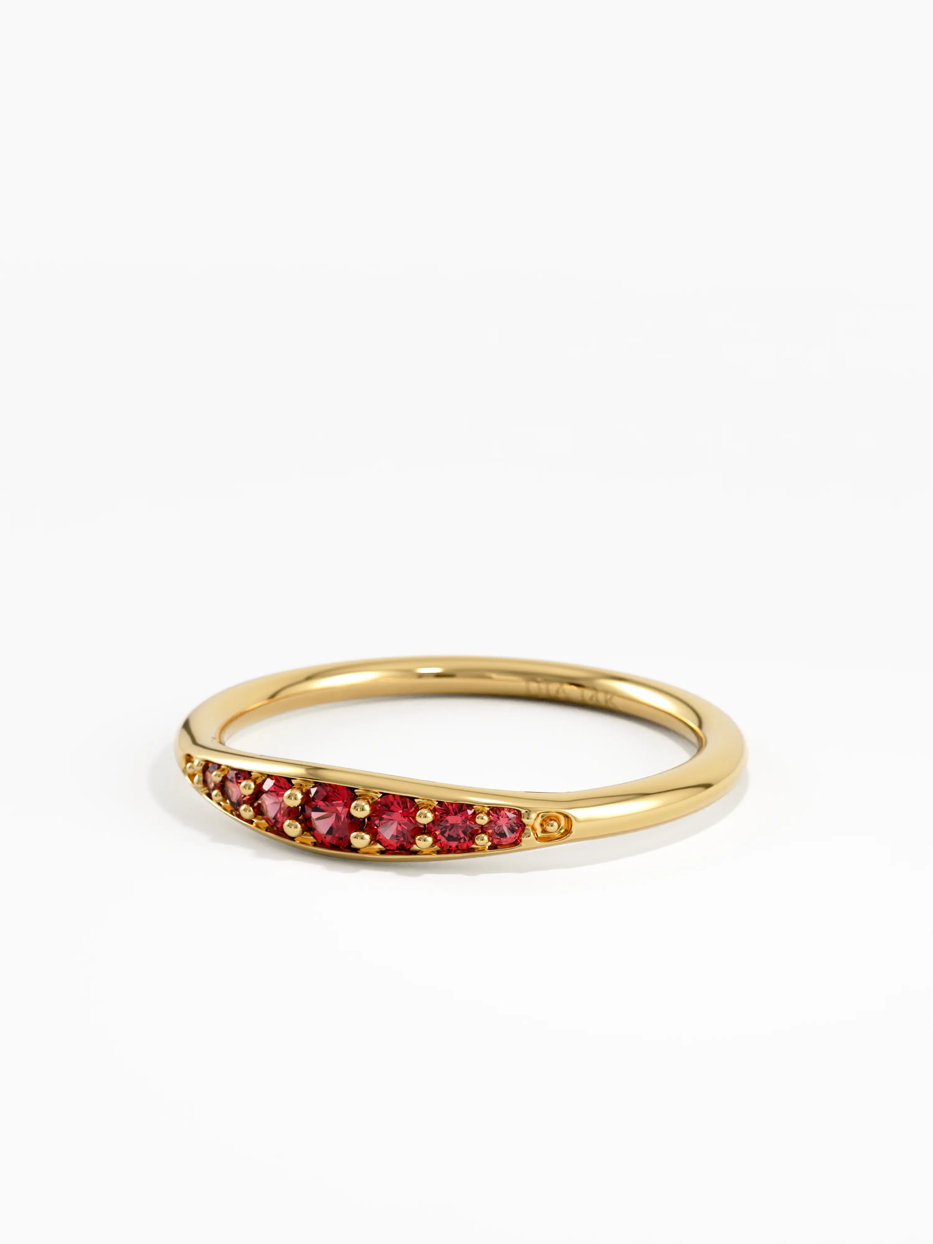 Garnet Stacking Ring, solid gold ring, view 8 | DiaFifth