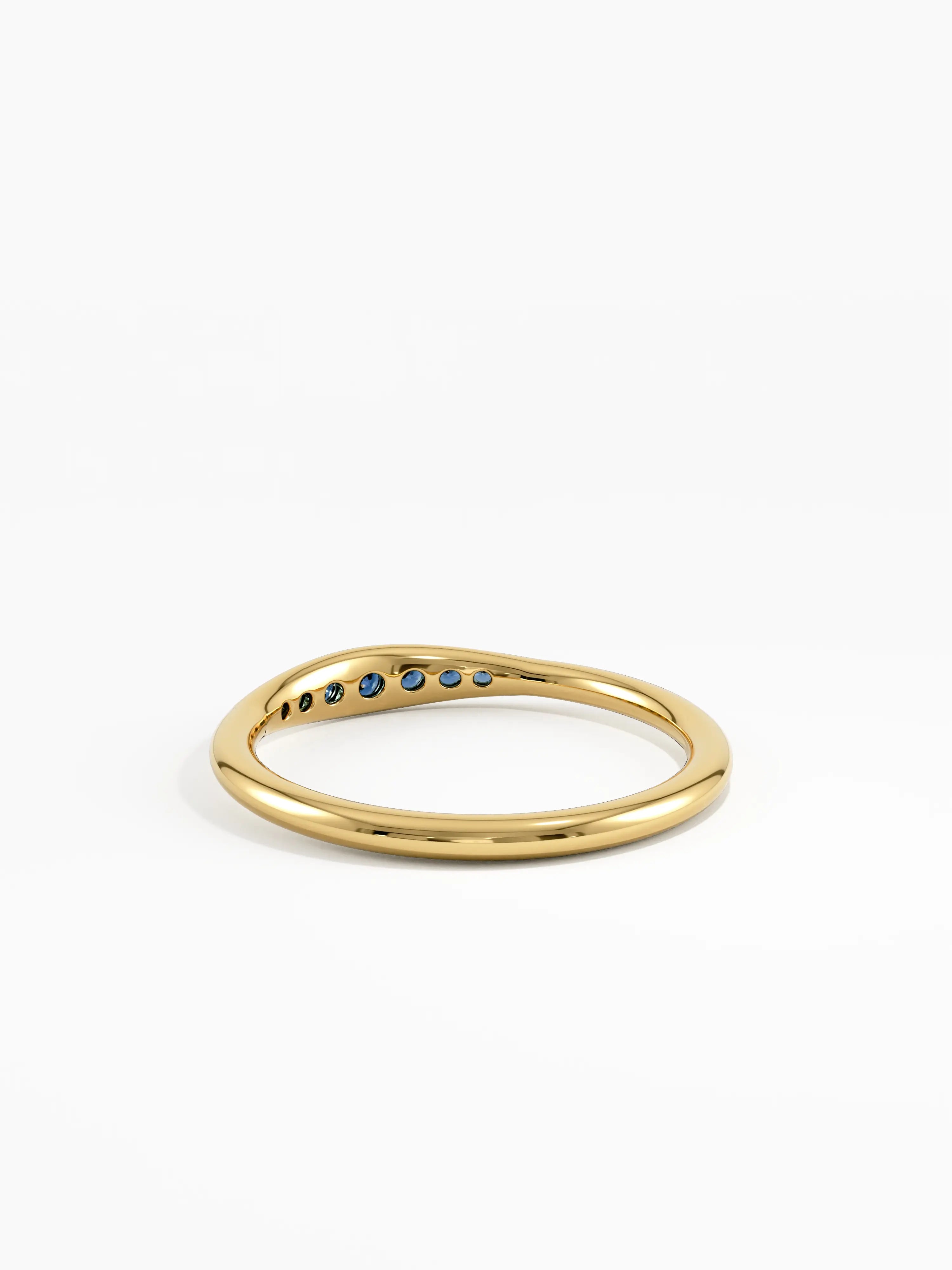 Sapphire Stacking Ring, solid gold ring, view 4 | DiaFifth