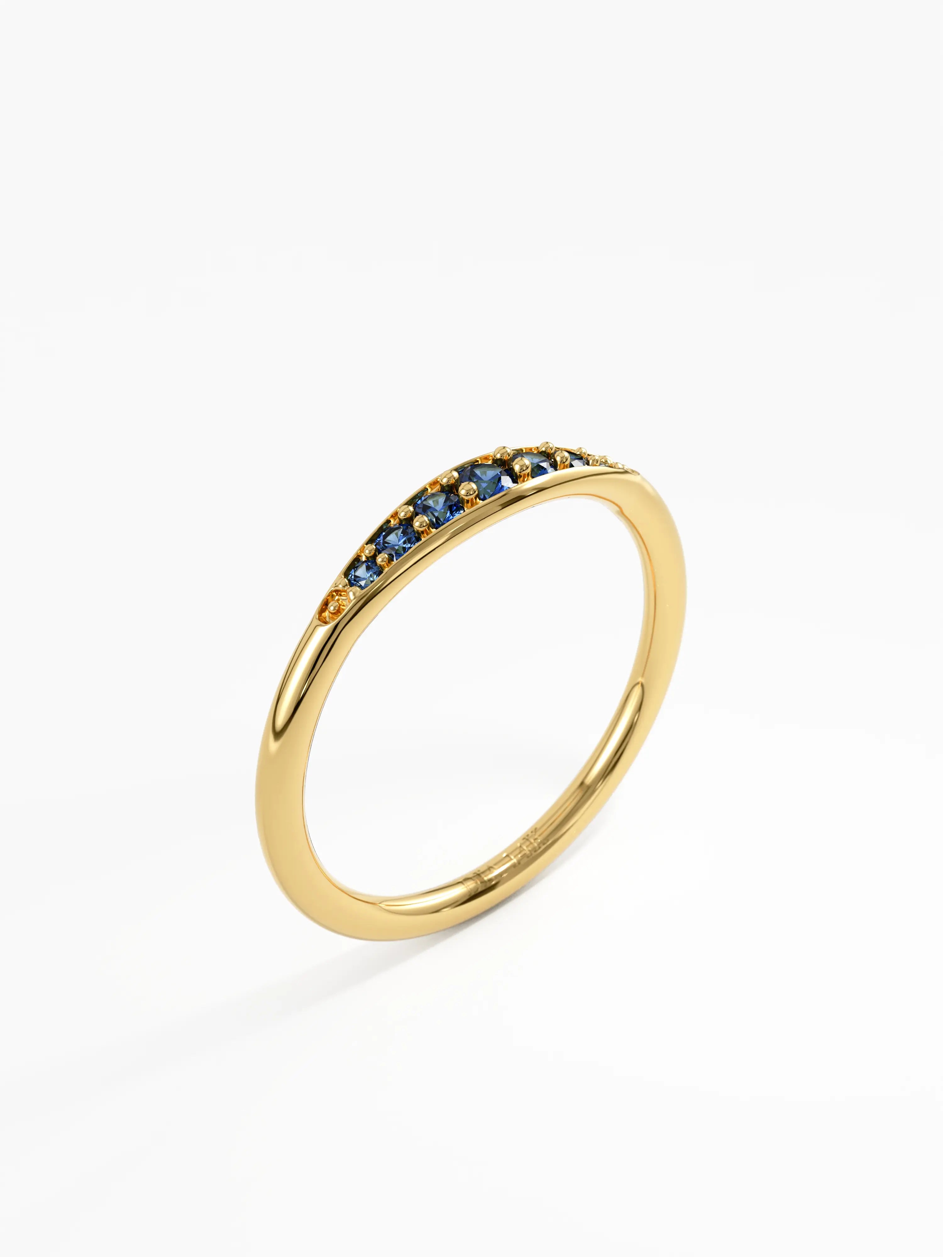 Sapphire Stacking Ring, solid gold ring, view 5 | DiaFifth