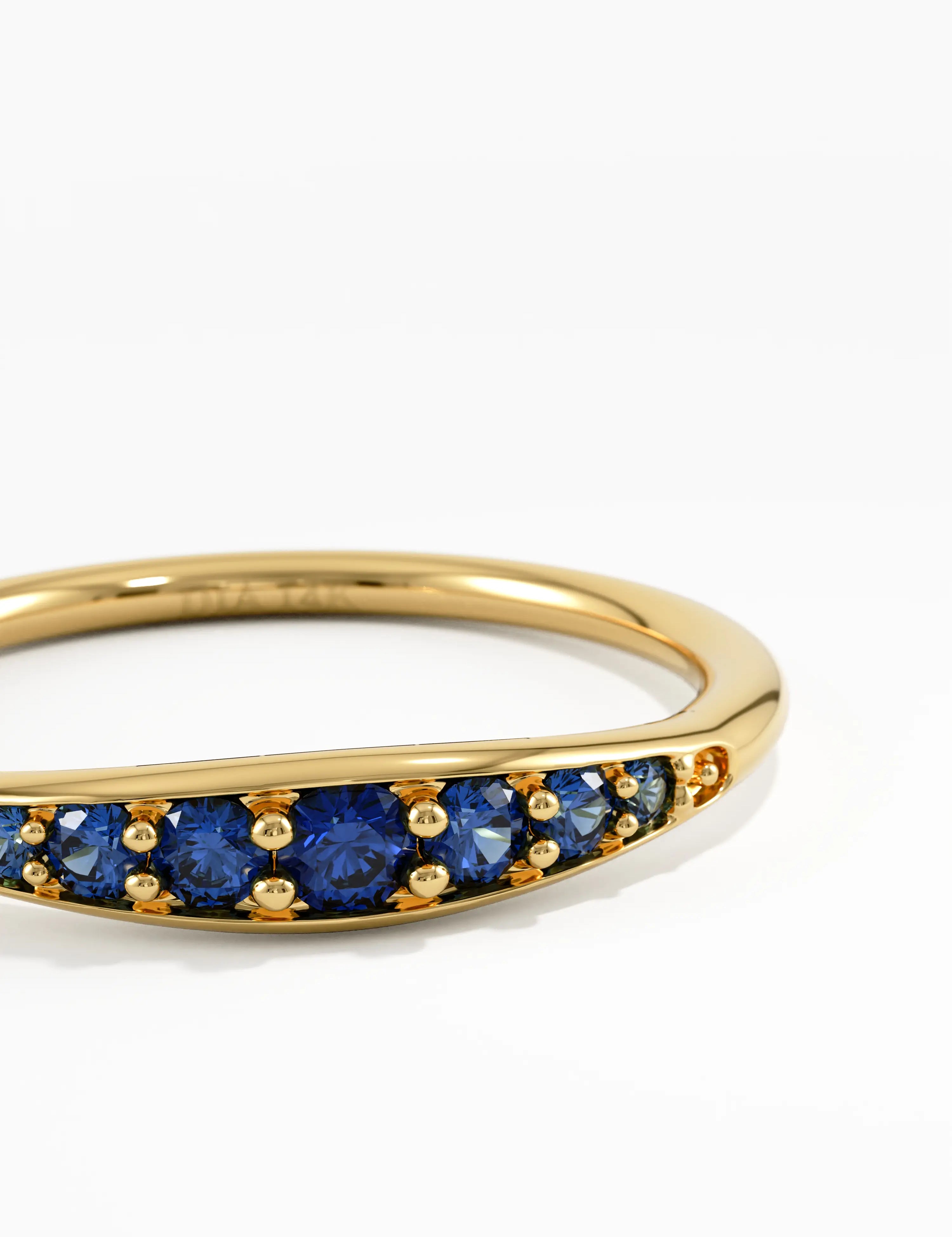 Sapphire Stacking Ring, solid gold ring, view 2 | DiaFifth