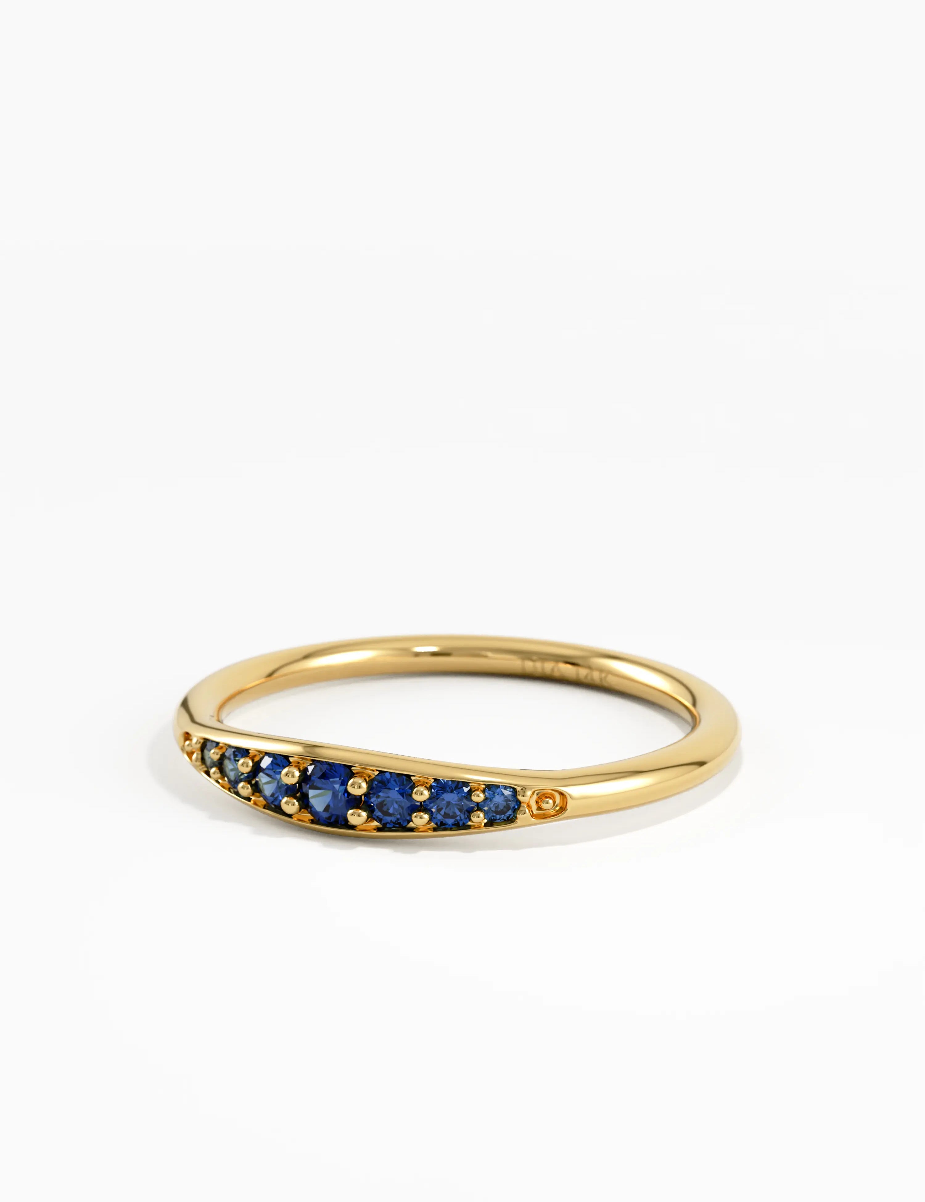 Sapphire Stacking Ring, solid gold ring, view 8 | DiaFifth