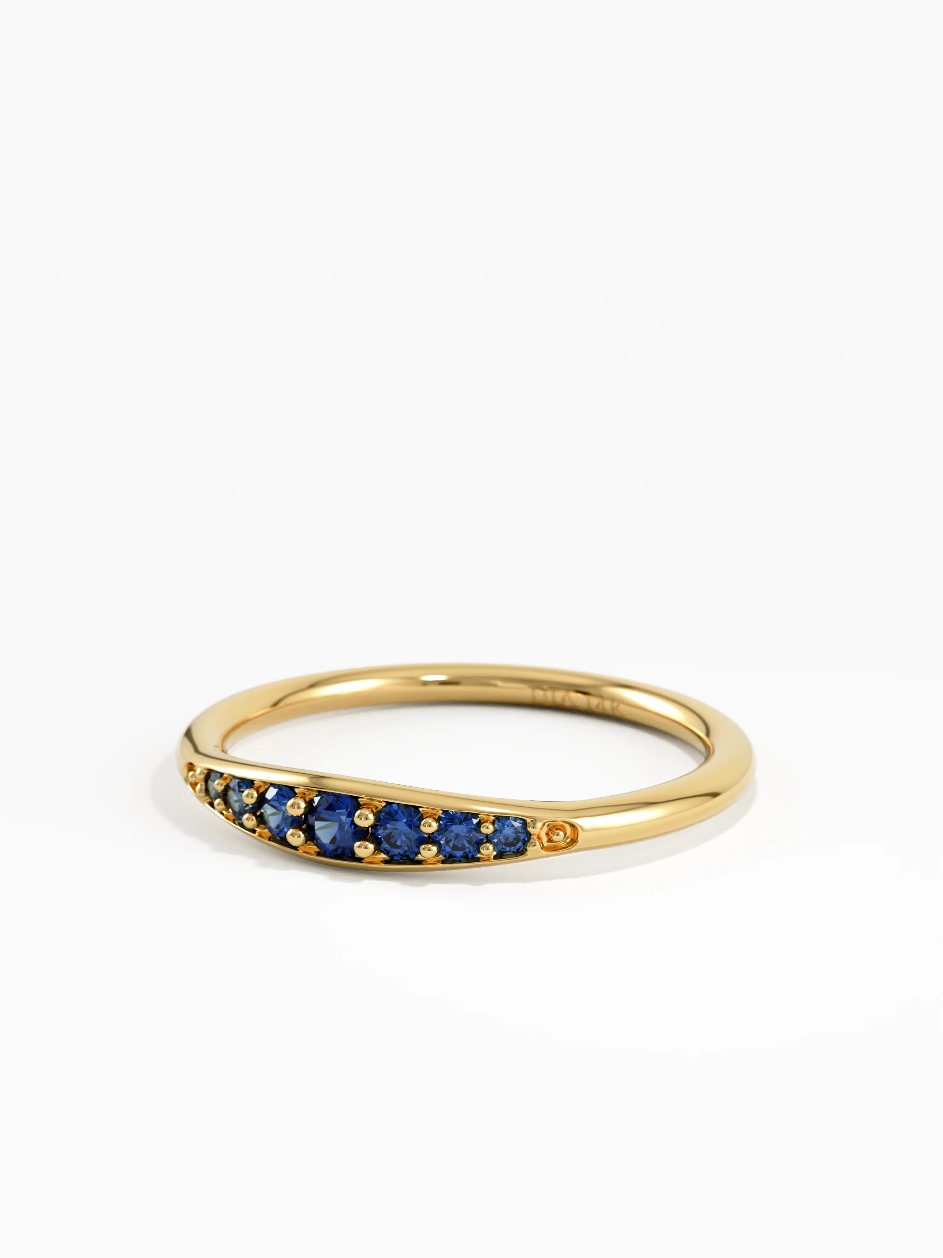 Sapphire Stacking Ring, solid gold ring, view 8 | DiaFifth