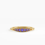 Amethyst Stacking Ring, solid gold ring | DiaFifth