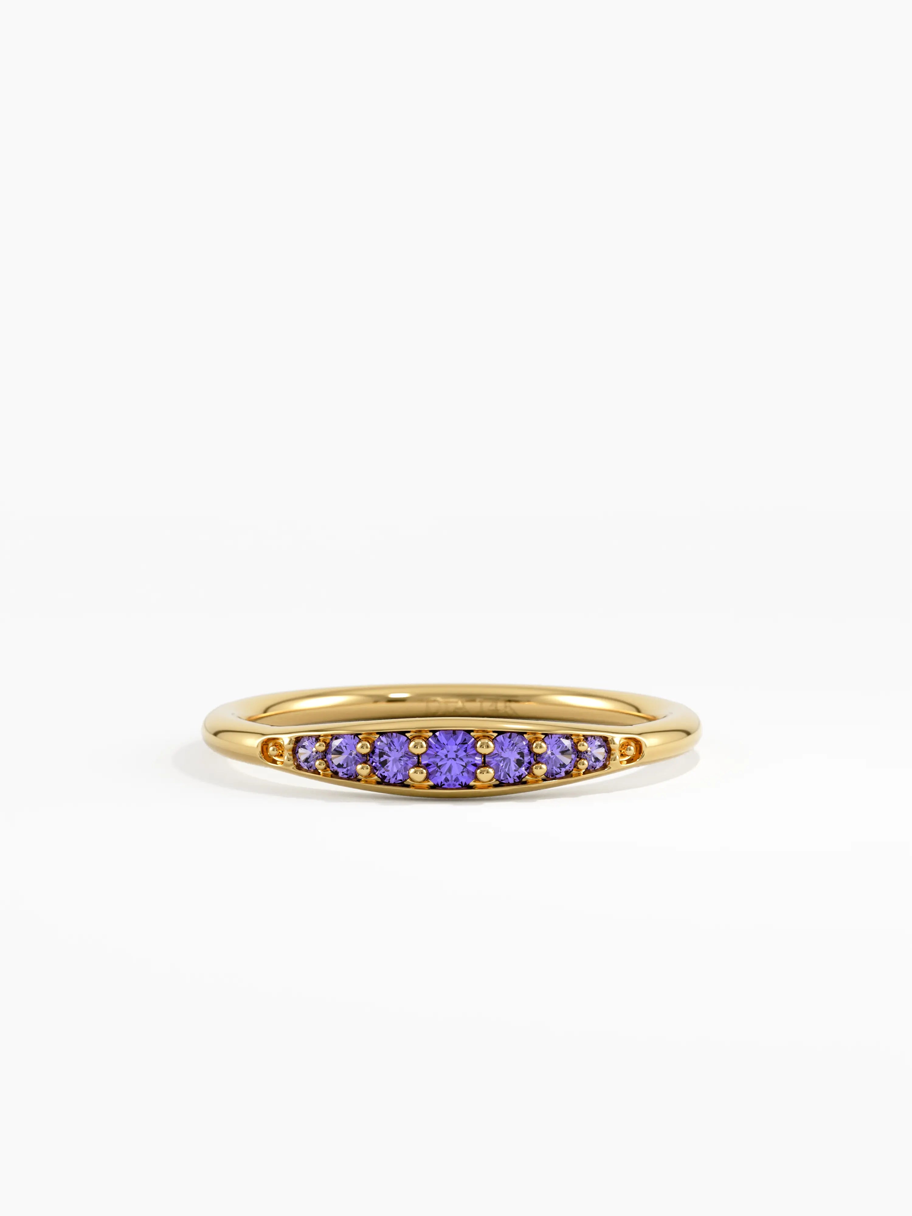 Amethyst Stacking Ring, solid gold ring | DiaFifth