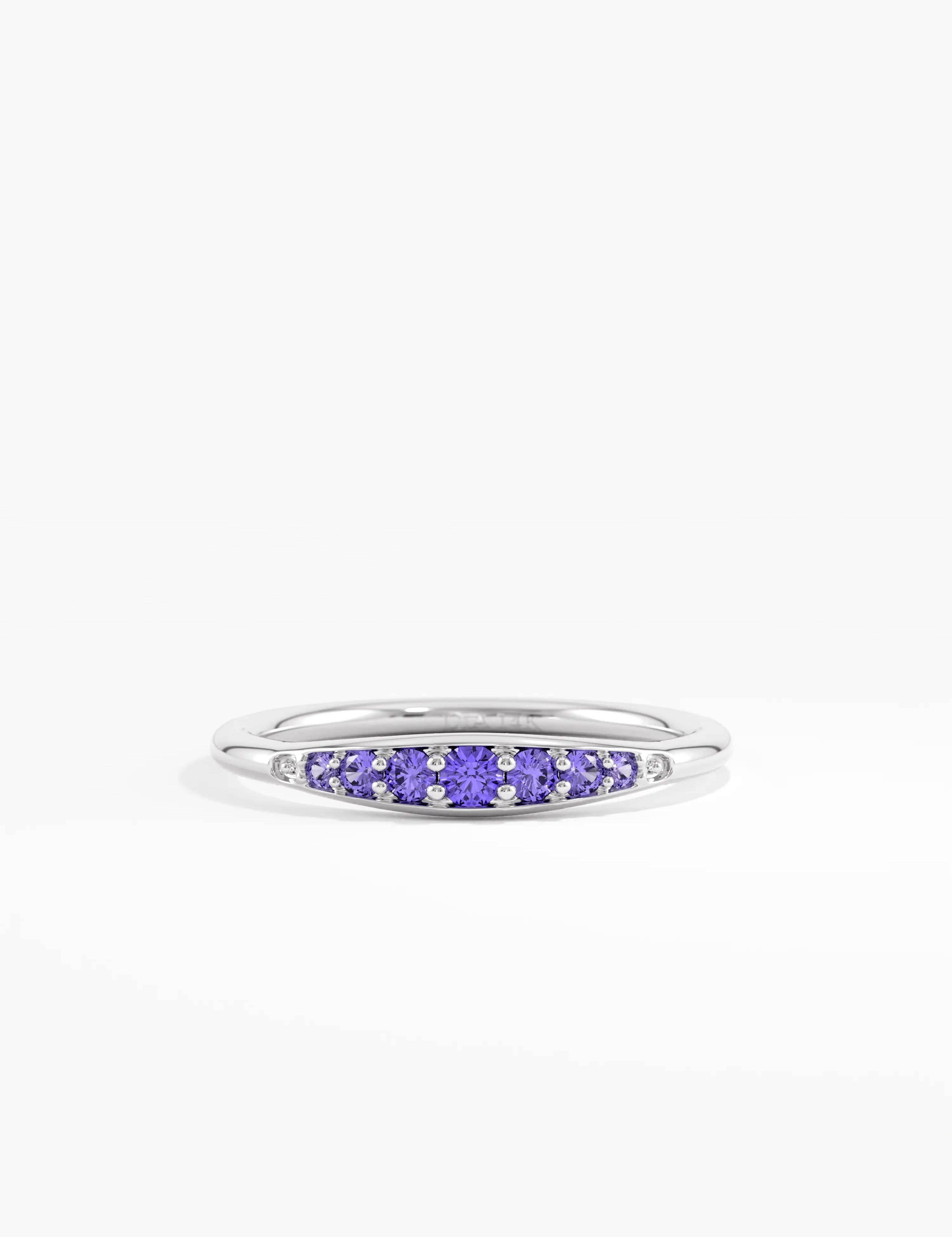 Amethyst Stacking Ring, solid gold ring, view 7 | DiaFifth