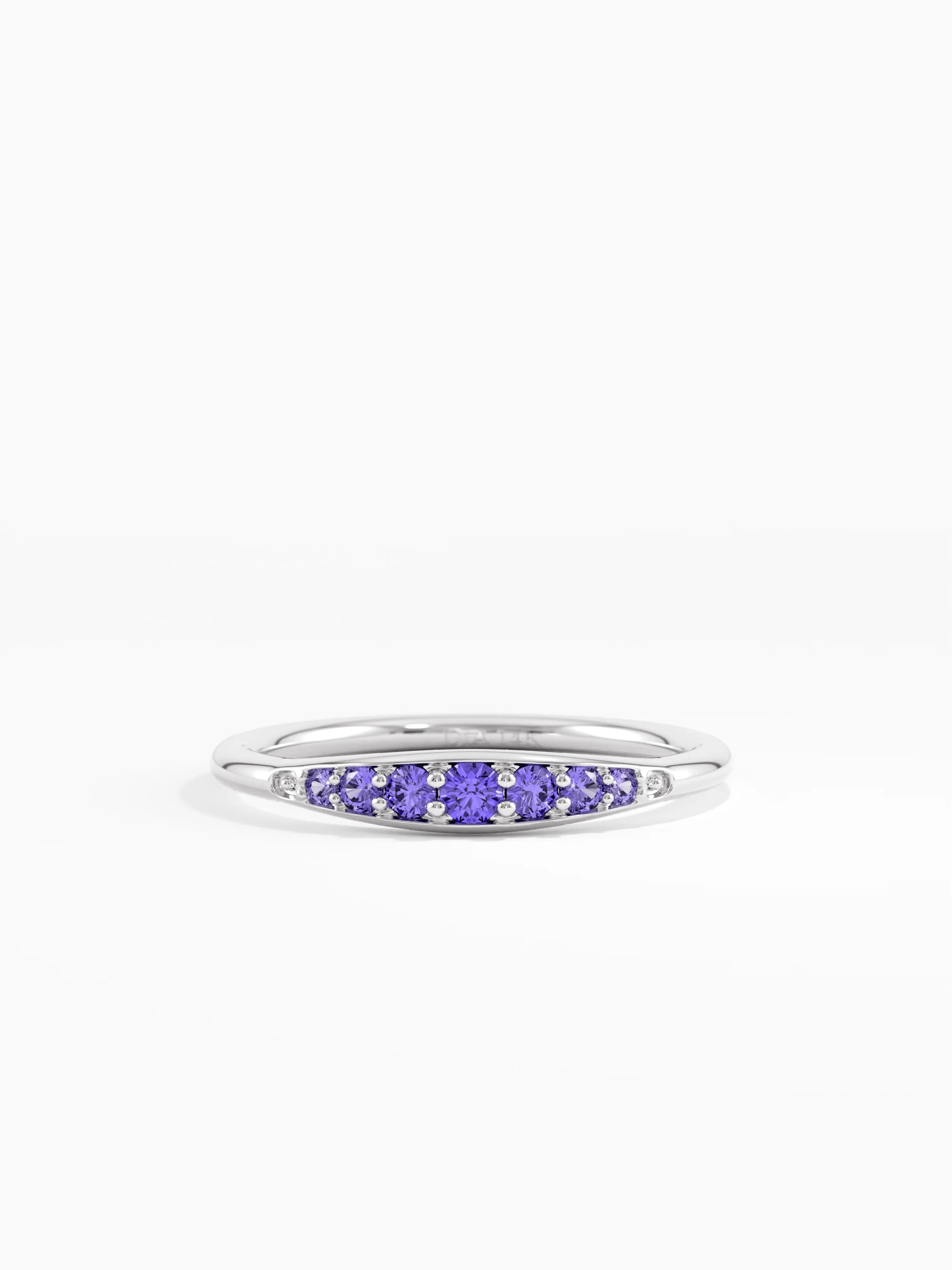 Amethyst Stacking Ring, solid gold ring, view 7 | DiaFifth