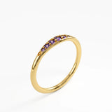 Amethyst Stacking Ring, solid gold ring, view 5 | DiaFifth