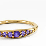 Amethyst Stacking Ring, solid gold ring, view 2 | DiaFifth