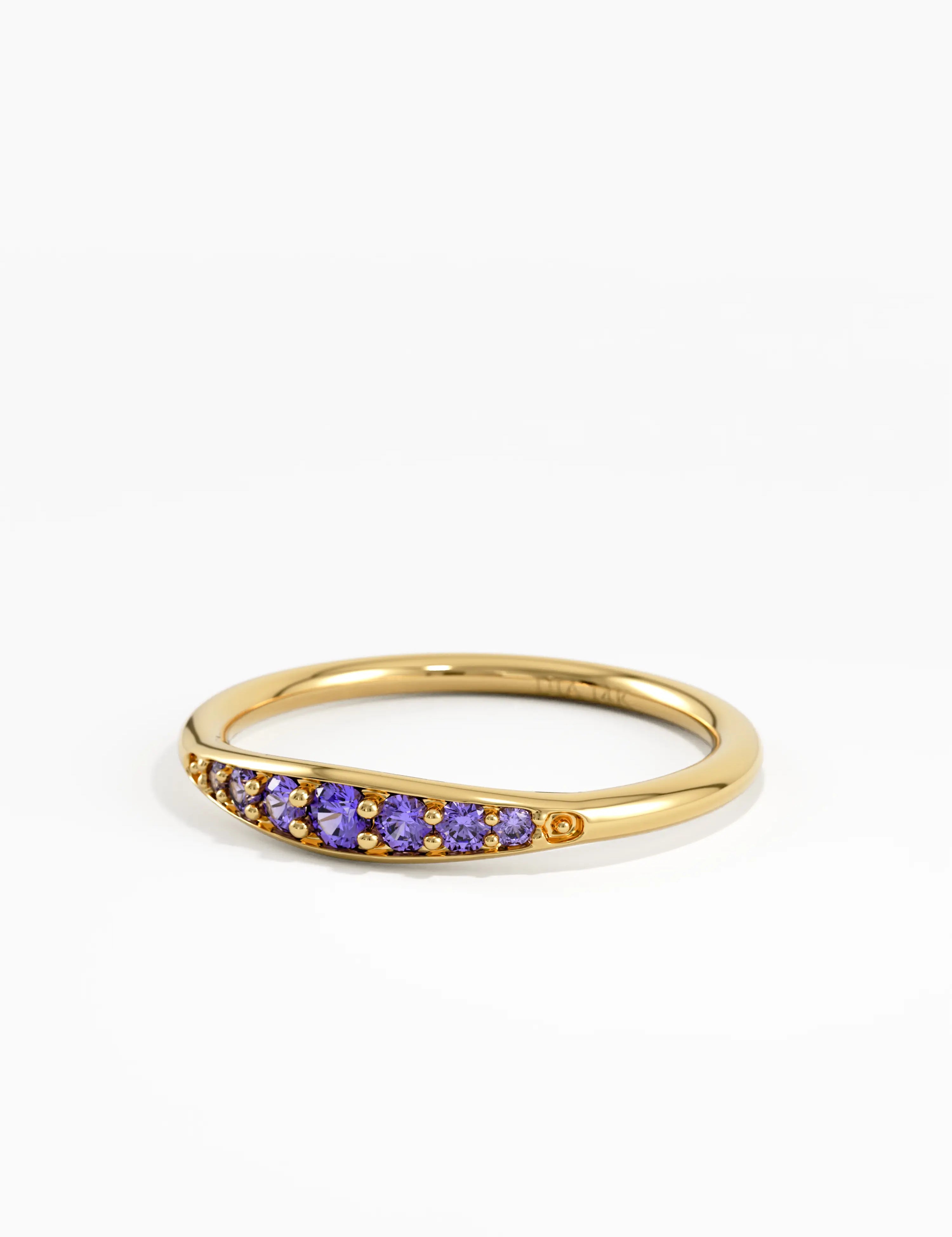 Amethyst Stacking Ring, solid gold ring, view 8 | DiaFifth