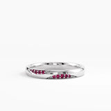 Wavy Garnet Wedding Band, solid gold ring, view 7 | DiaFifth